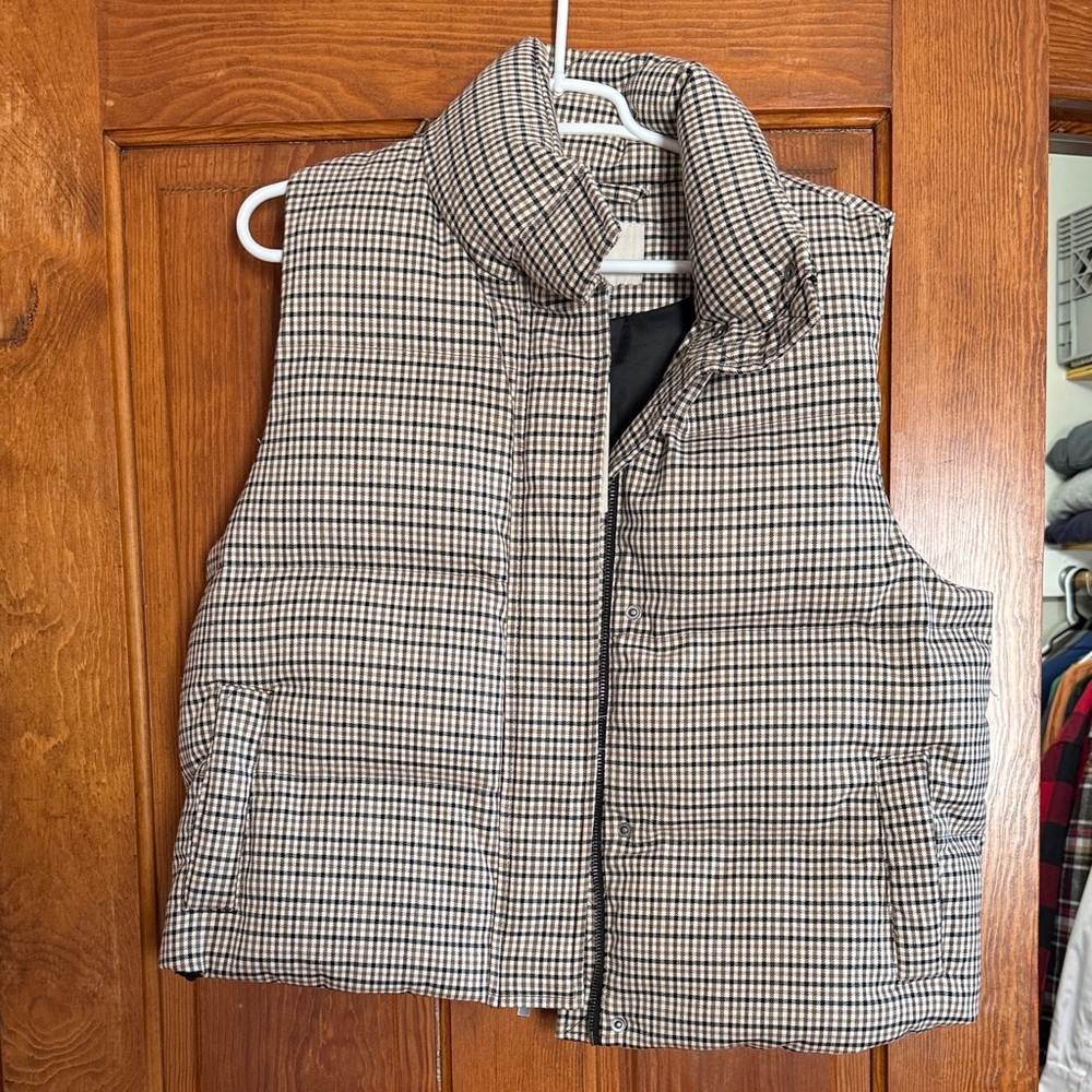 a new day Checkered Vest with Black and Cream